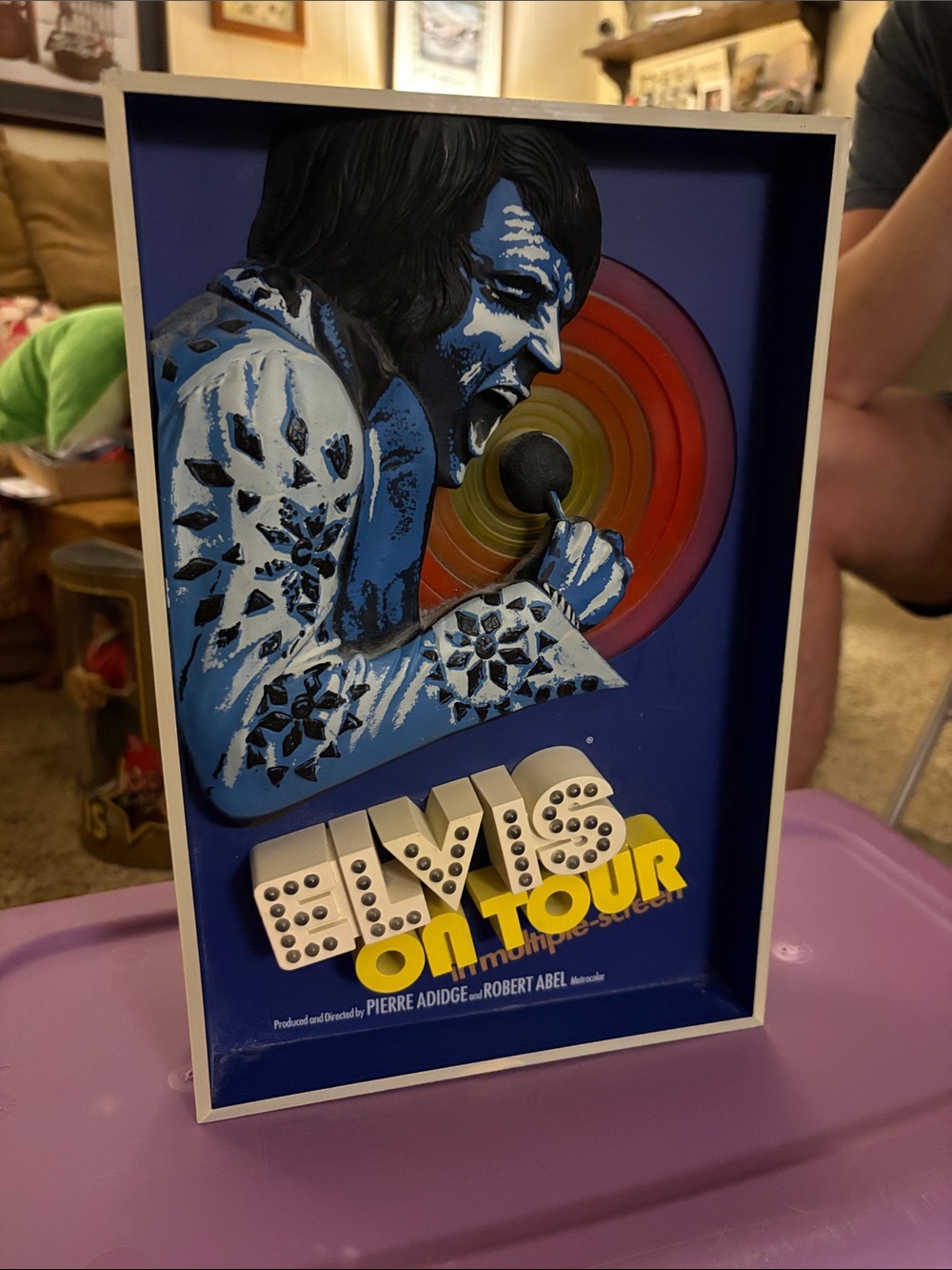 Elvis On Tour 3D Wall Art McFarlane's Pop Culture Masterworks Light Up Box Teste